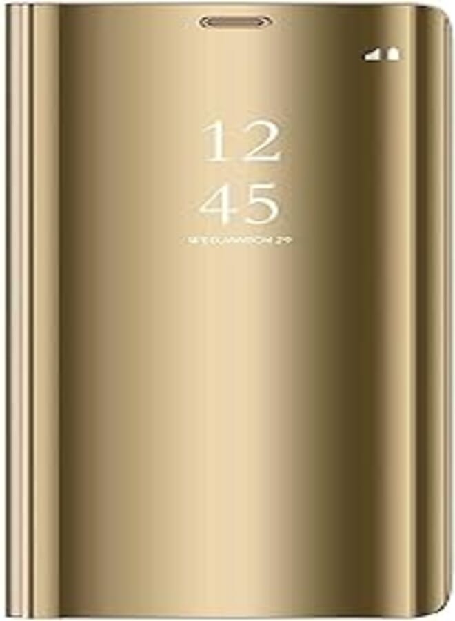جراب فليب Clear View، غير ذكي وبدون مستشعر لهاتف هواوي Nova 7i، لون ذهبي